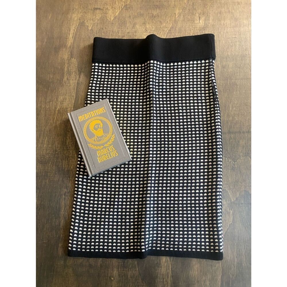 Ann Taylor Black and White Patterned Pencil Skirt